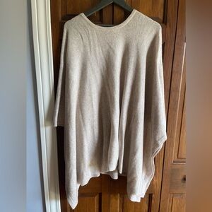 100% Cashmere Poncho Sweater Top - OS
